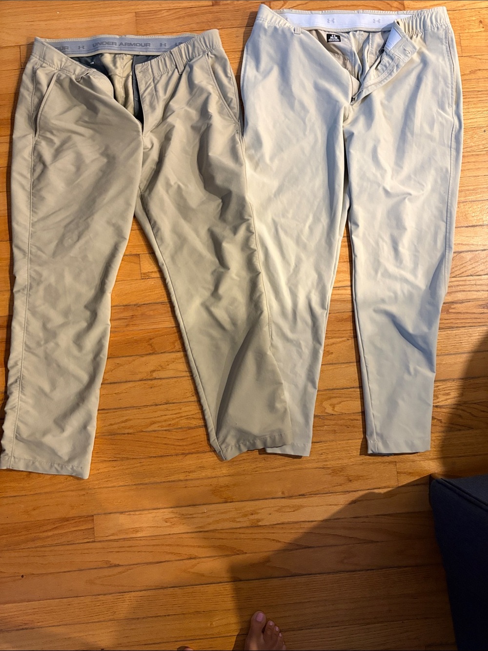 Golf Pants: 2 Pairs - Under Armour Men's Khaki Performance Chinos - Light Tan